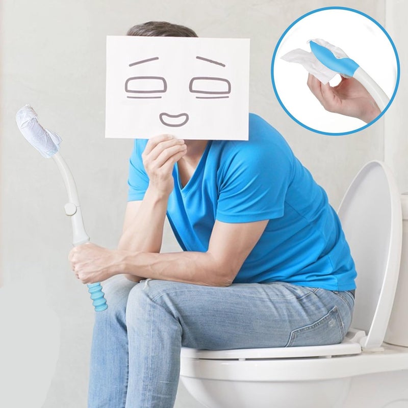 pegirra Foldable Toilet Aids for Wiping,15.7"Long Reach Comfort Toilet Wiping Aids Tools,Butt Wiper Self Wipe Assist Toilet Aids Wand,Bathroom Bottom Buddy Wiping Self Assist for Limited Mobility Elderly - Image 4